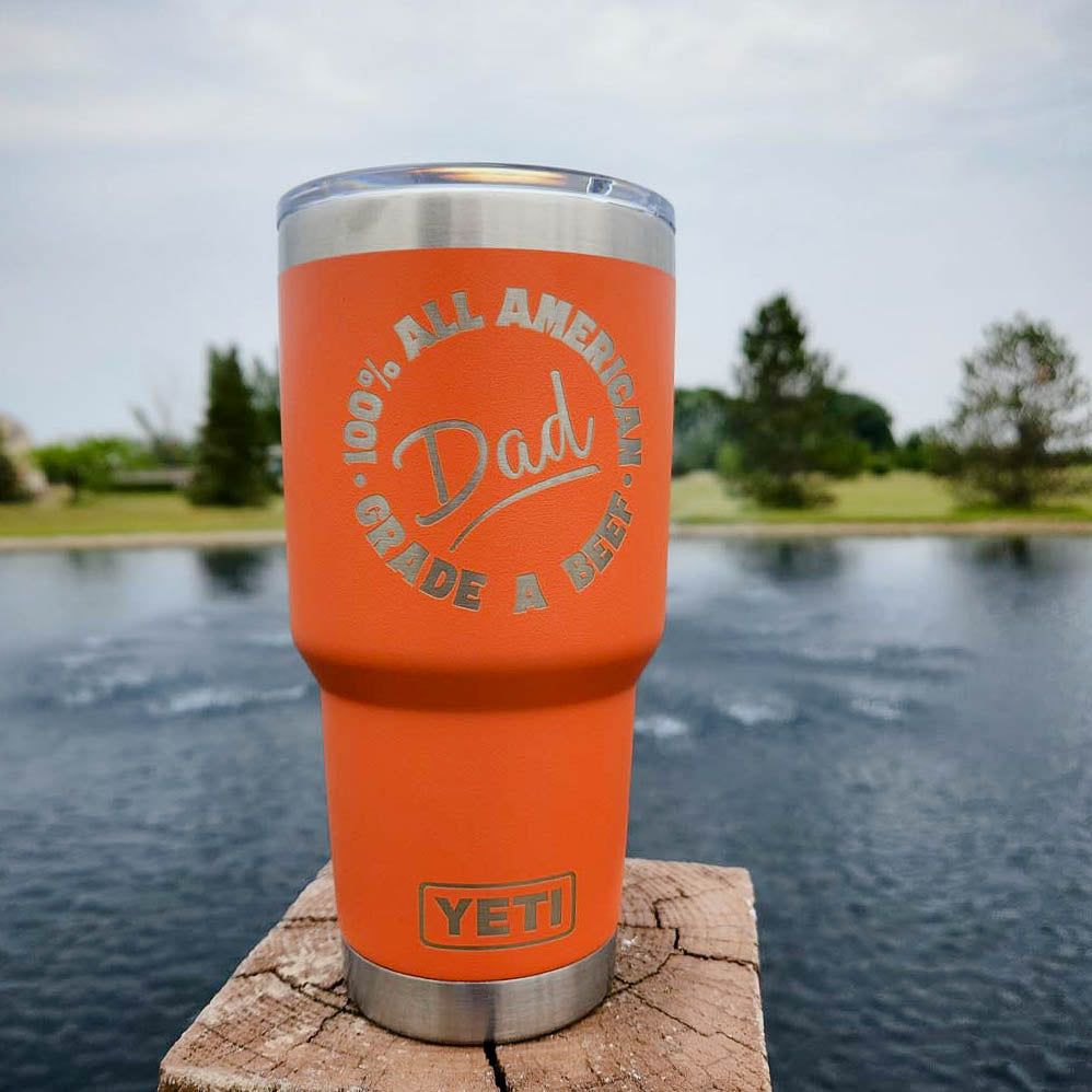 All American Grade A Dad Grilling Engraved YETI Tumbler
