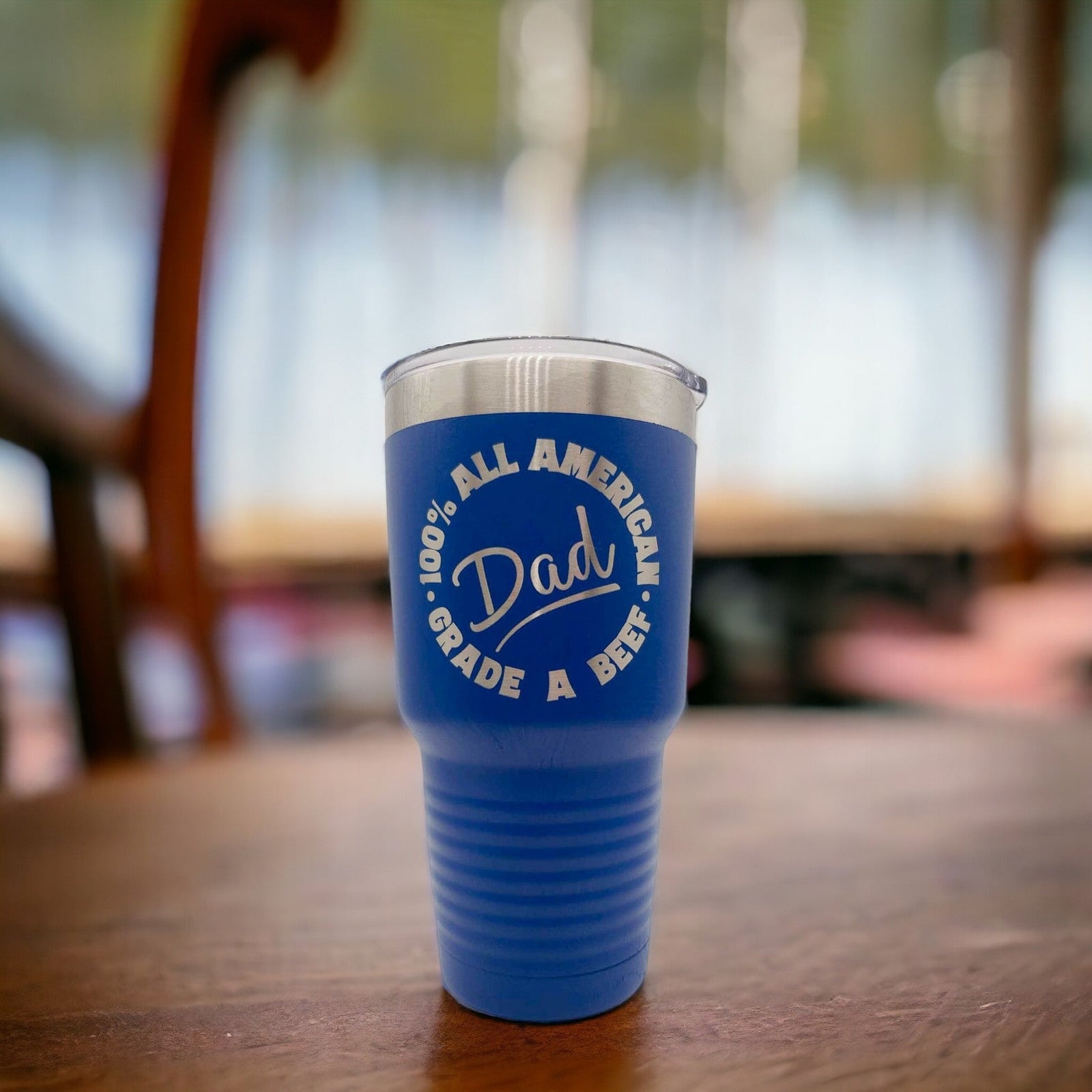 All American Dad Engraved Fathers Day 30oz Blue Polar Camel Tumbler - Sunny Box
