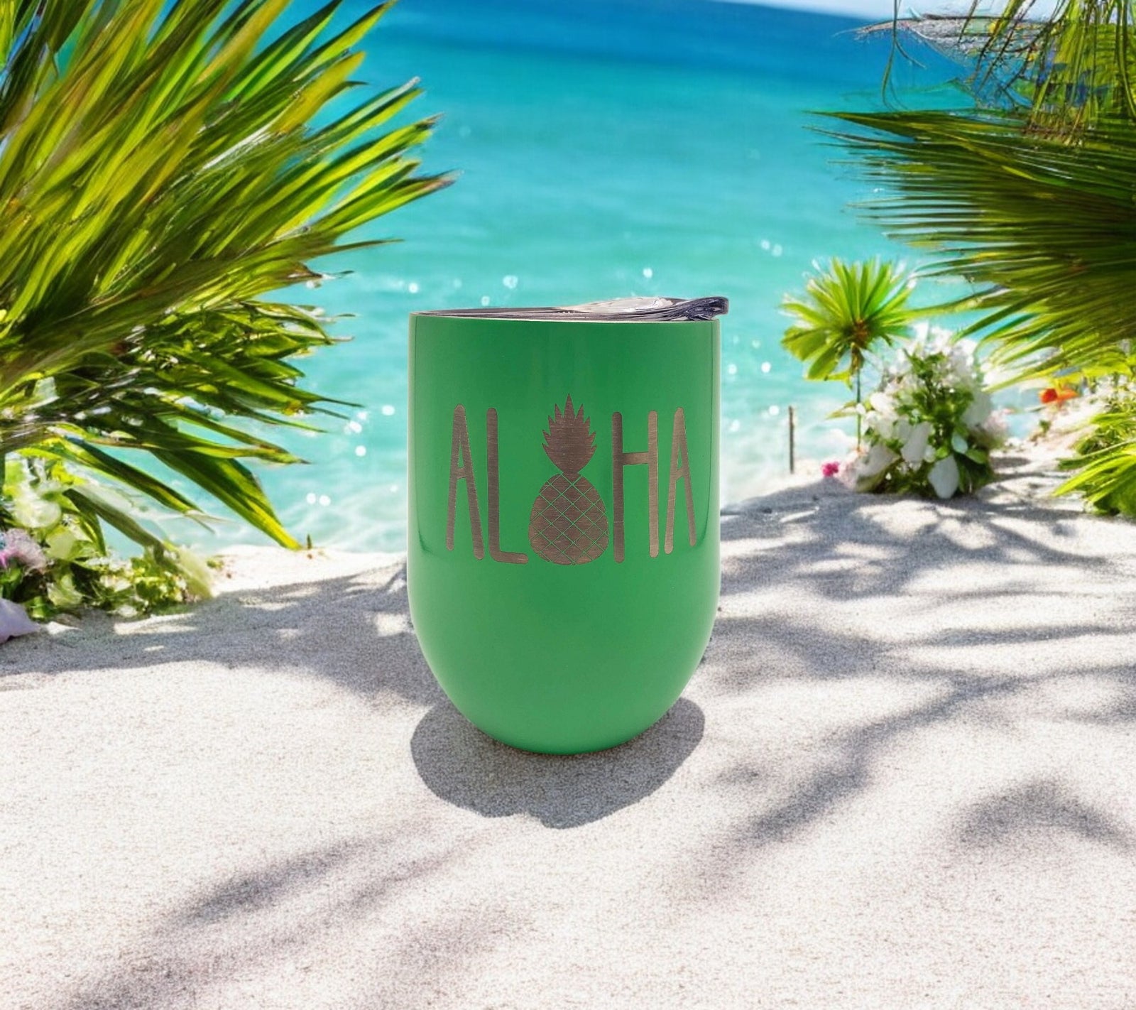Aloha Engraved 9oz Wine Tumbler