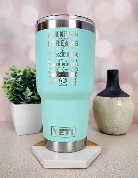 As the Deer Pants - Psalm 42:1 - Christian Engraved YETI Tumbler