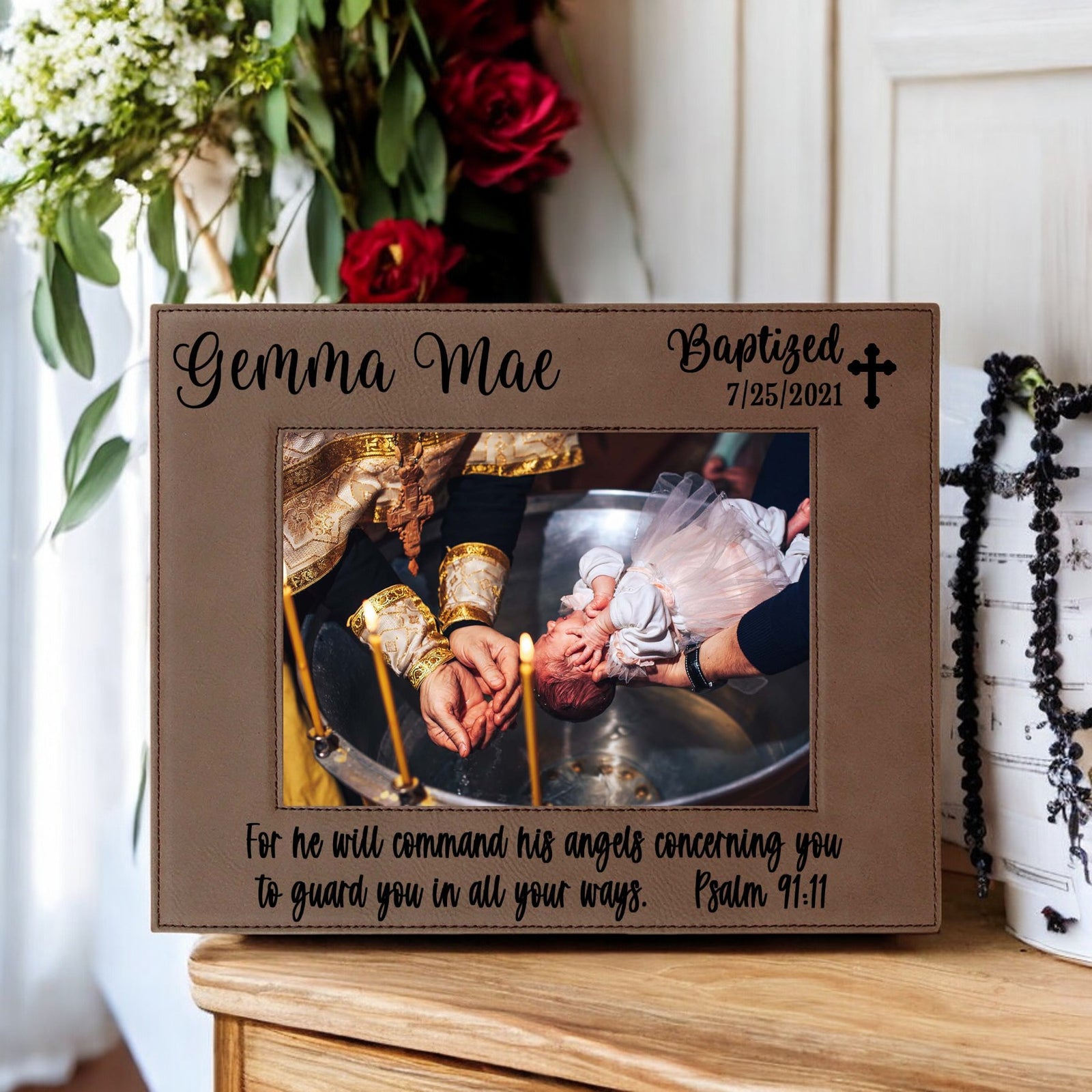 Baptism Custom Engraved Picture Frame by Sunny Box