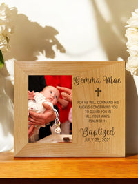 Baptism Wood Wide Picture Frame