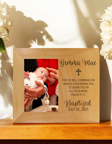 Baptism Wood Wide Picture Frame