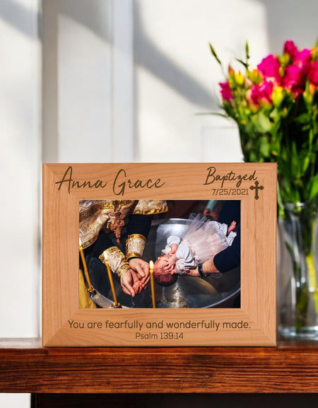 Baptism Wood Picture Frame - Design 2