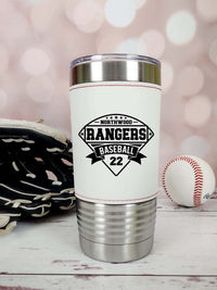 Baseball School Mascot - Engraved Leatherette Tumbler