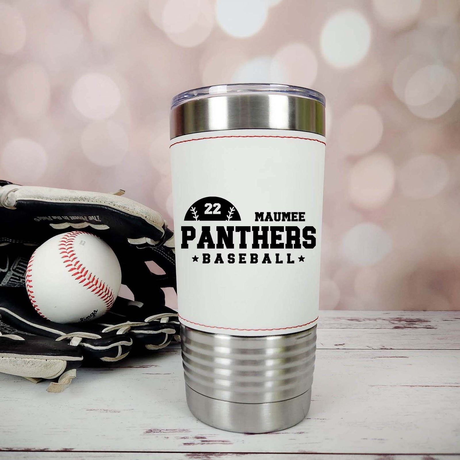 Baseball School Mascot - Engraved Leatherette Tumbler