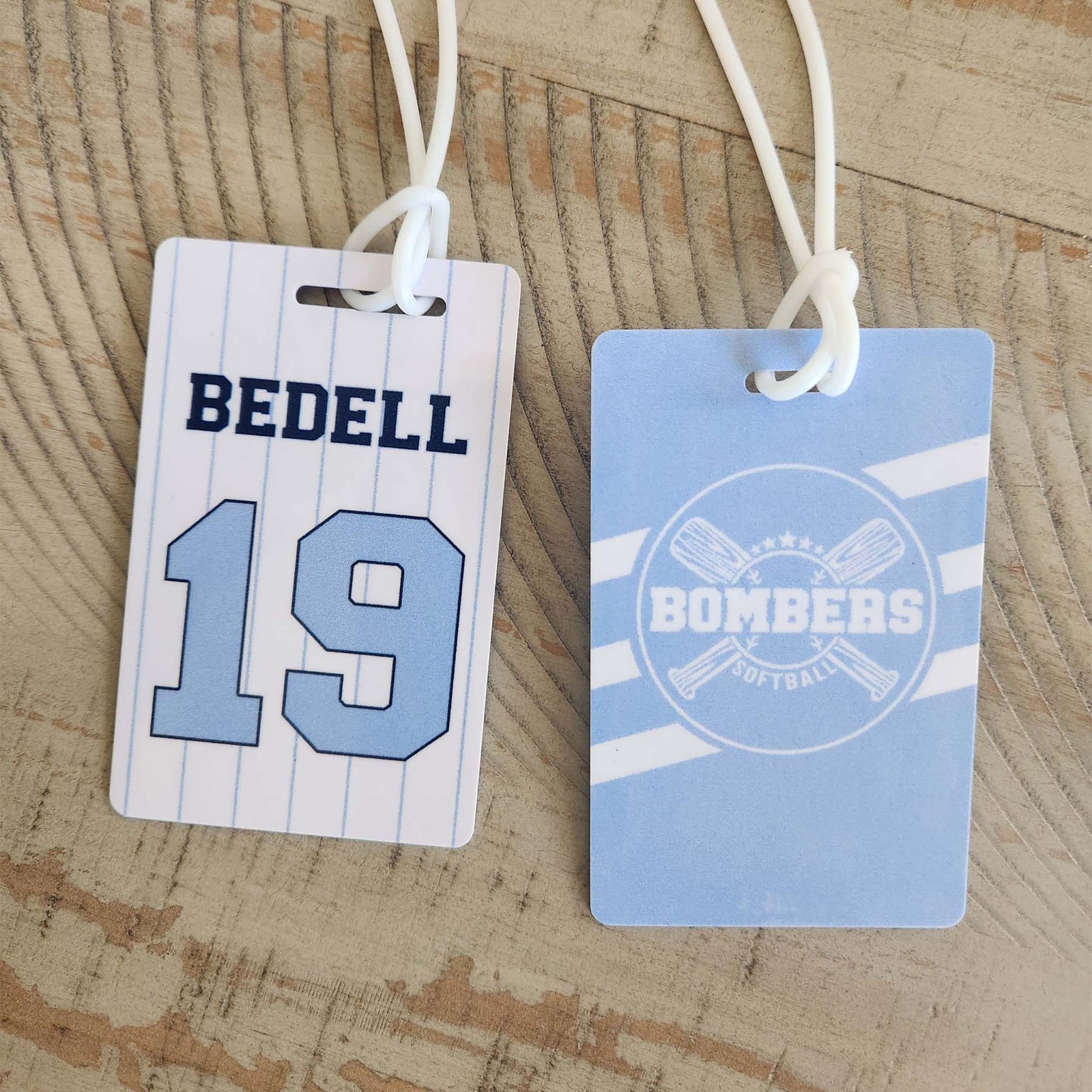 Baseball/Softball Team Logo Sports Bag Tag Stripes