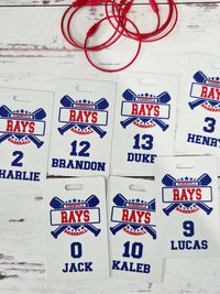 Baseball Team Sports Bag Tag