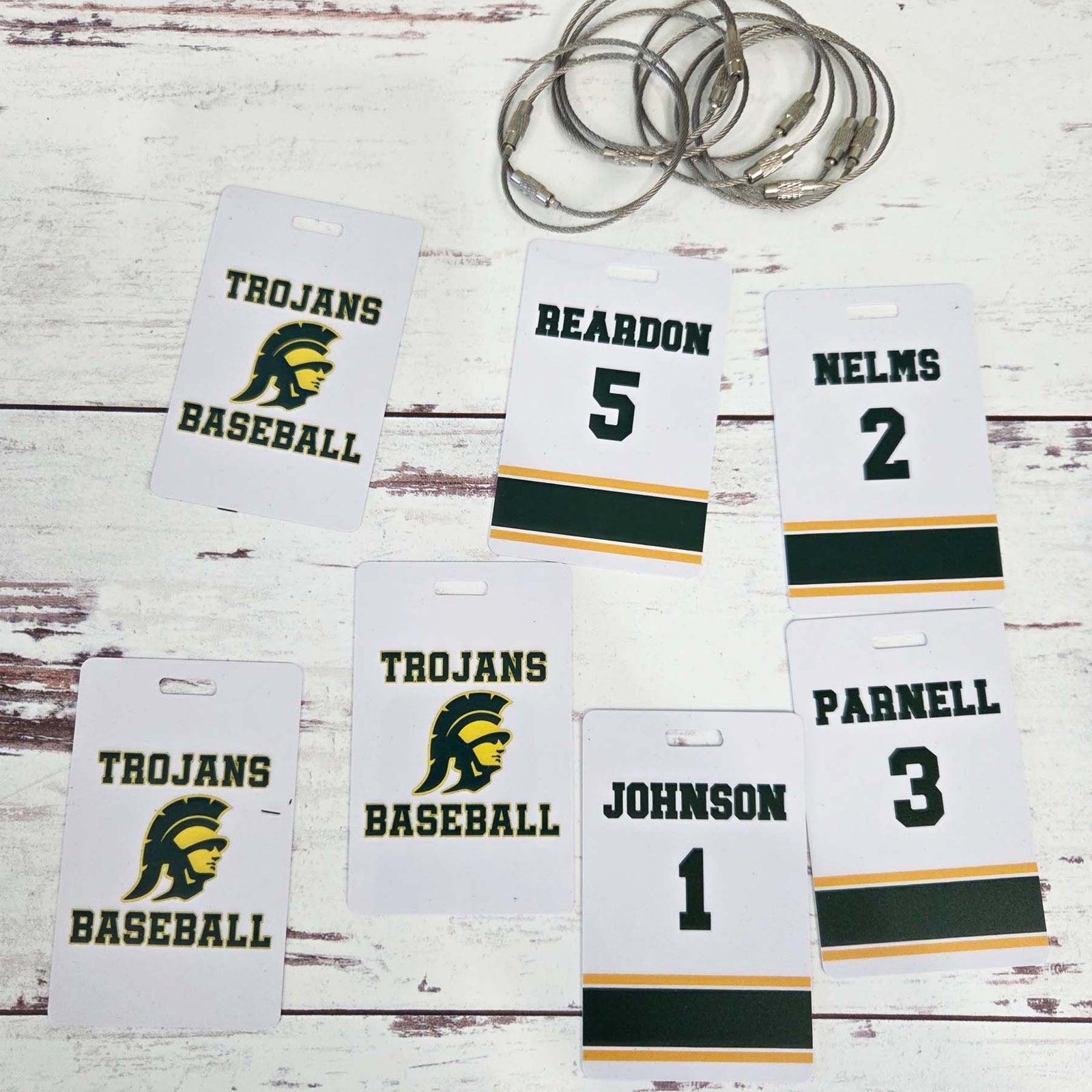 Team Logo Sports Bag Tag Double Sided
