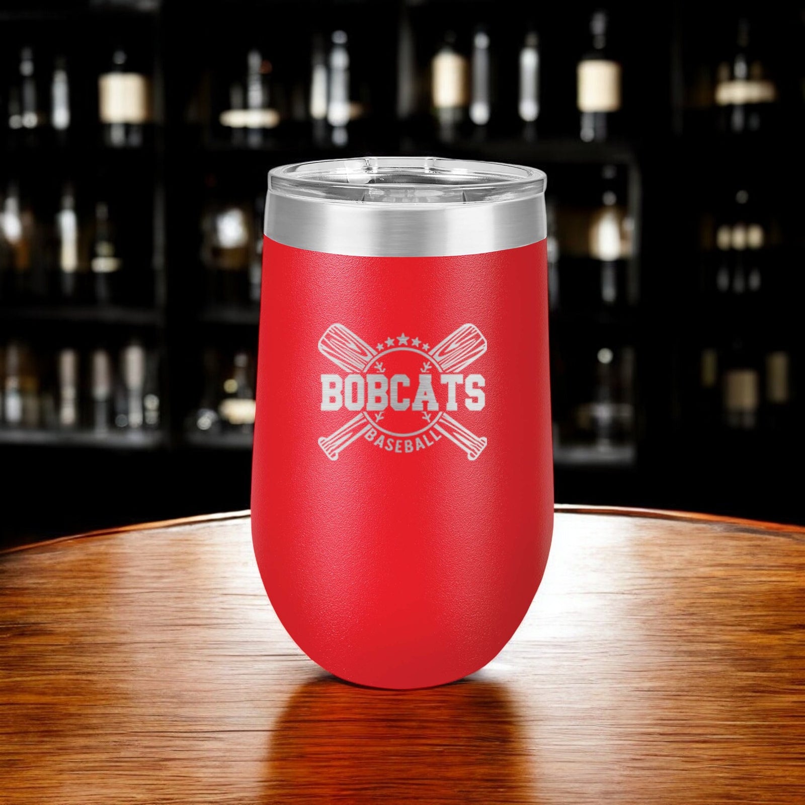 Baseball Mascot Engraved Polar Camel 16oz Wine Red Tumbler by Sunny Box