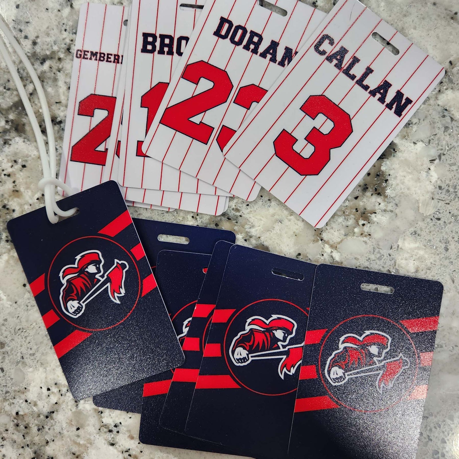 Baseball/Softball Team Logo Sports Bag Tag Stripes