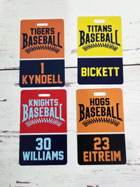 Baseball Team Sports Bag Tag