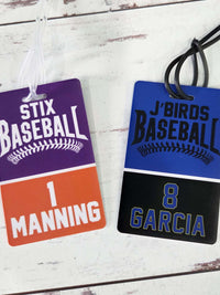 Baseball Team Sports Bag Tag