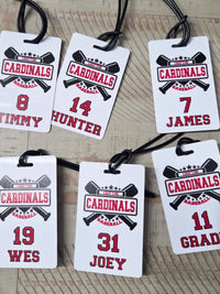 Baseball Team Sports Bag Tag