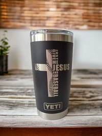 Just Give Me Jesus and Baseball - Engraved YETI Tumbler