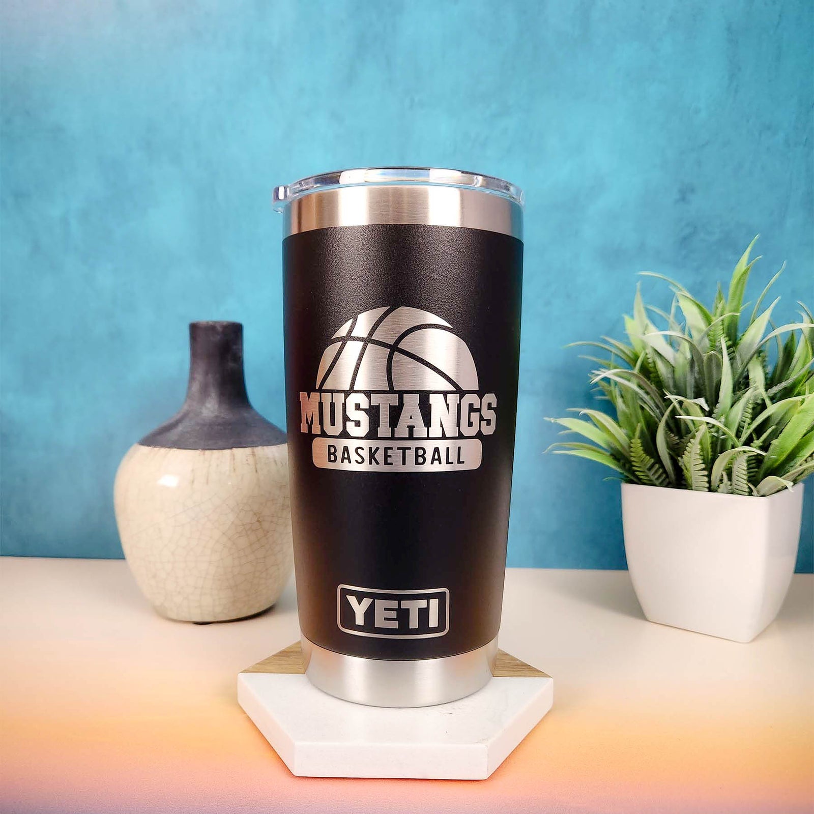 Basketball School Mascot - Engraved YETI Tumbler