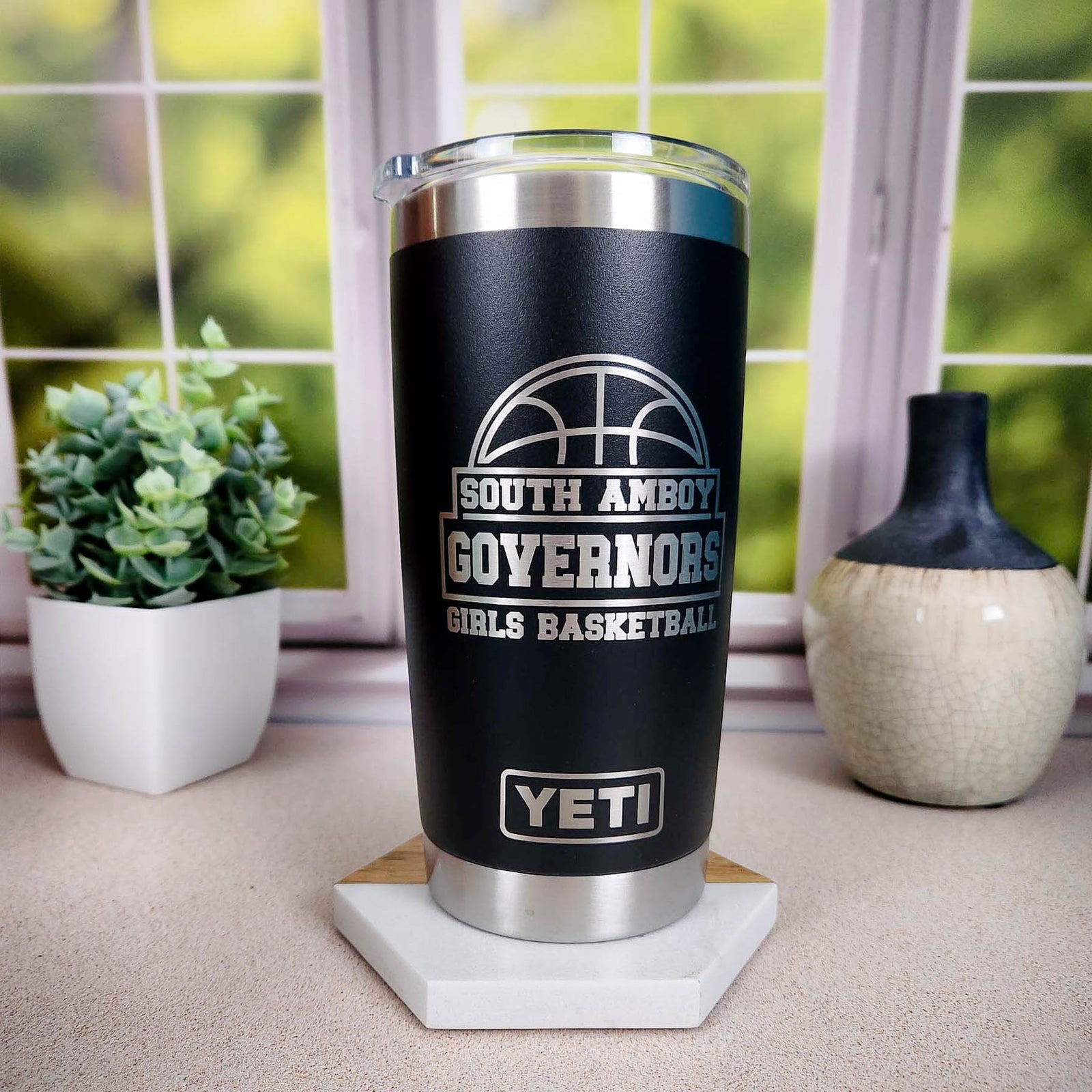Basketball School Mascot - Engraved YETI Tumbler