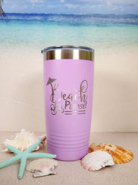 Beach Please Engraved 20oz Light Purple Polar Camel Tumbler - Sunny Box