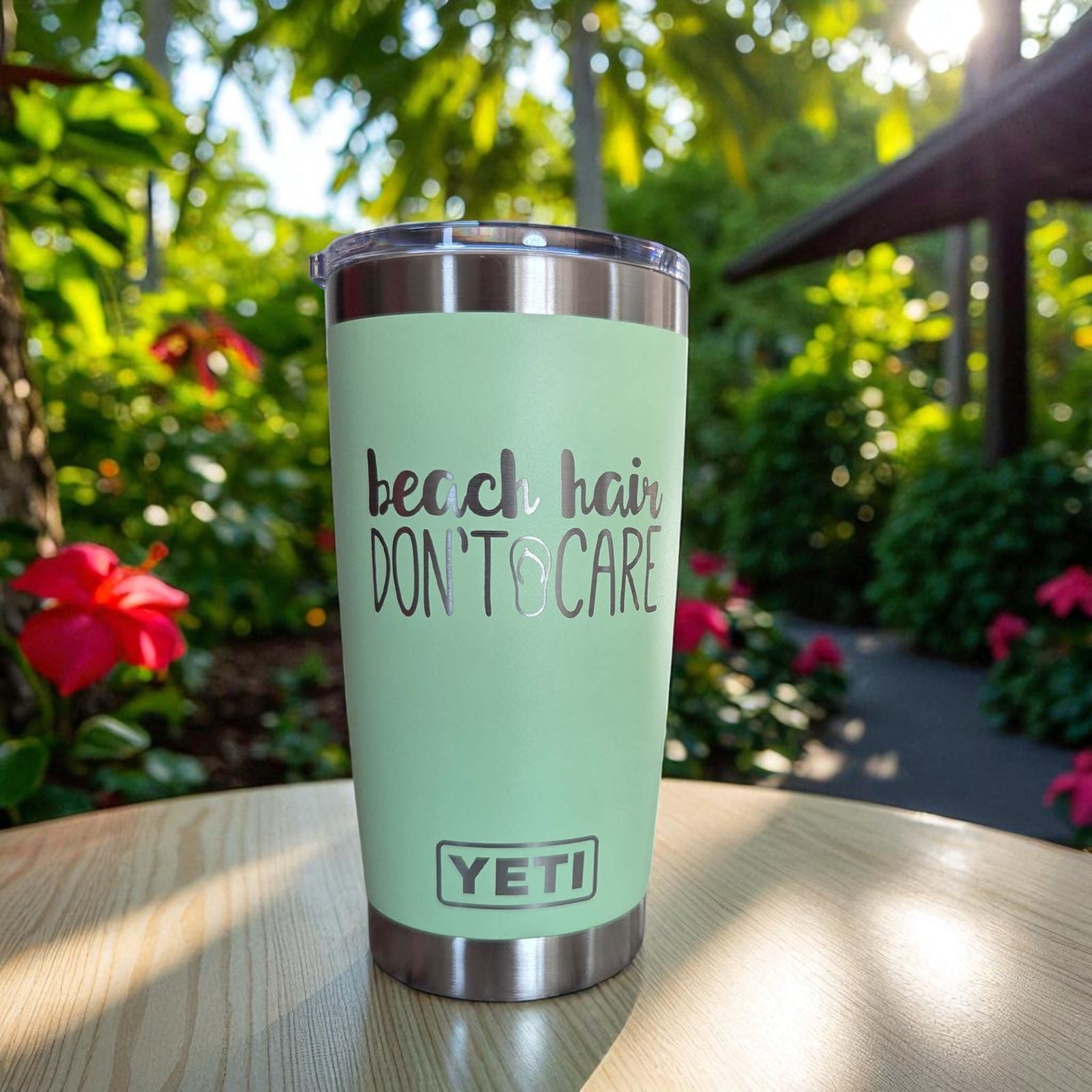 Beach Hair Don't Care - Engraved YETI Tumbler