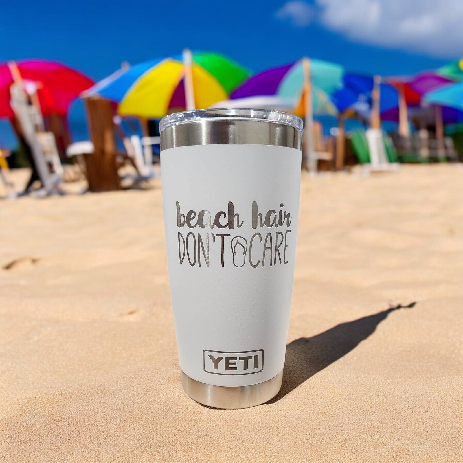 Beach Hair Don't Care - Engraved YETI Tumbler