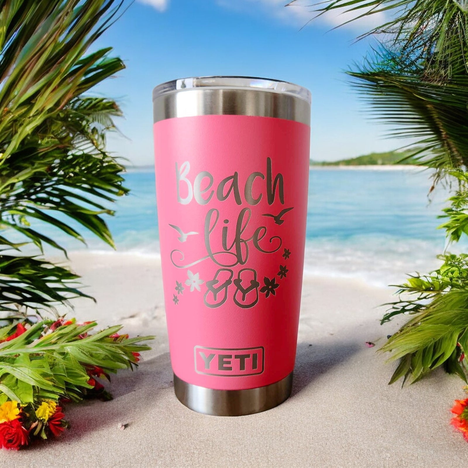 Beach Life - Engraved YETI Tumbler