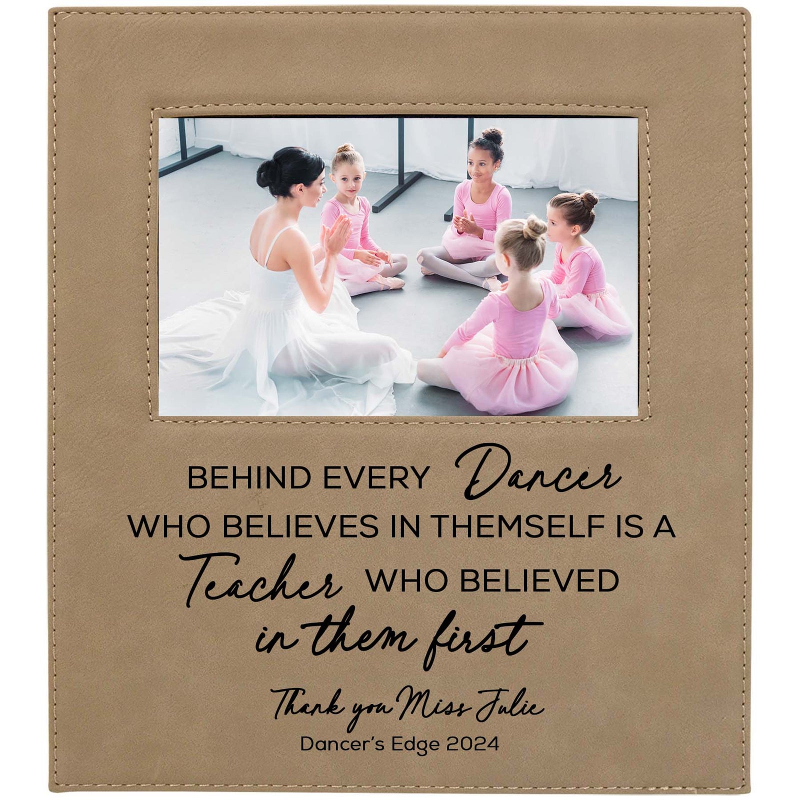 Dance Teacher Personalized Engraved Light Brown Picture Frame by Sunny Box