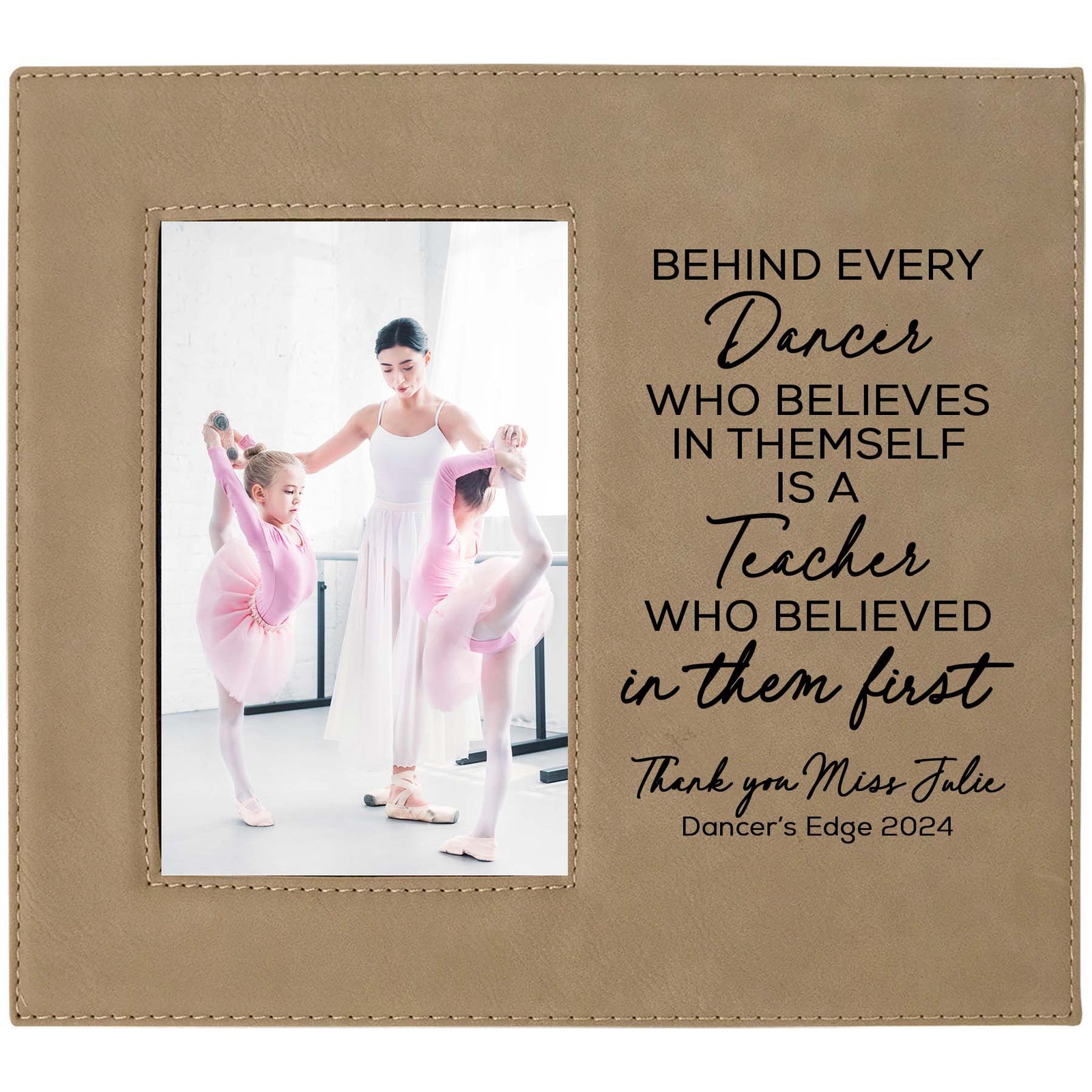 Dance Teacher Personalized Engraved Light Brown Picture Frame by Sunny Box