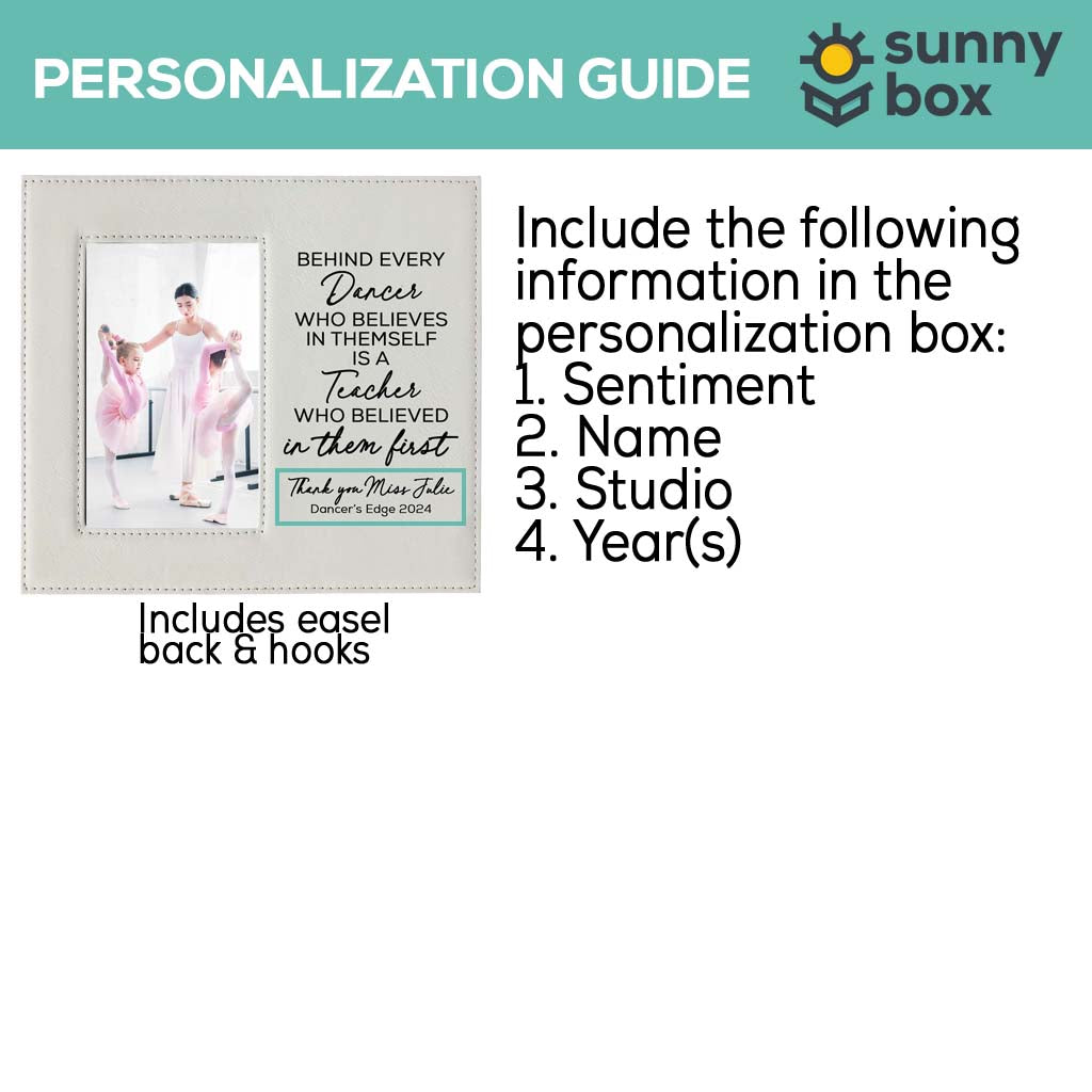 Dance Teacher Leatherette Wide Picture Frame