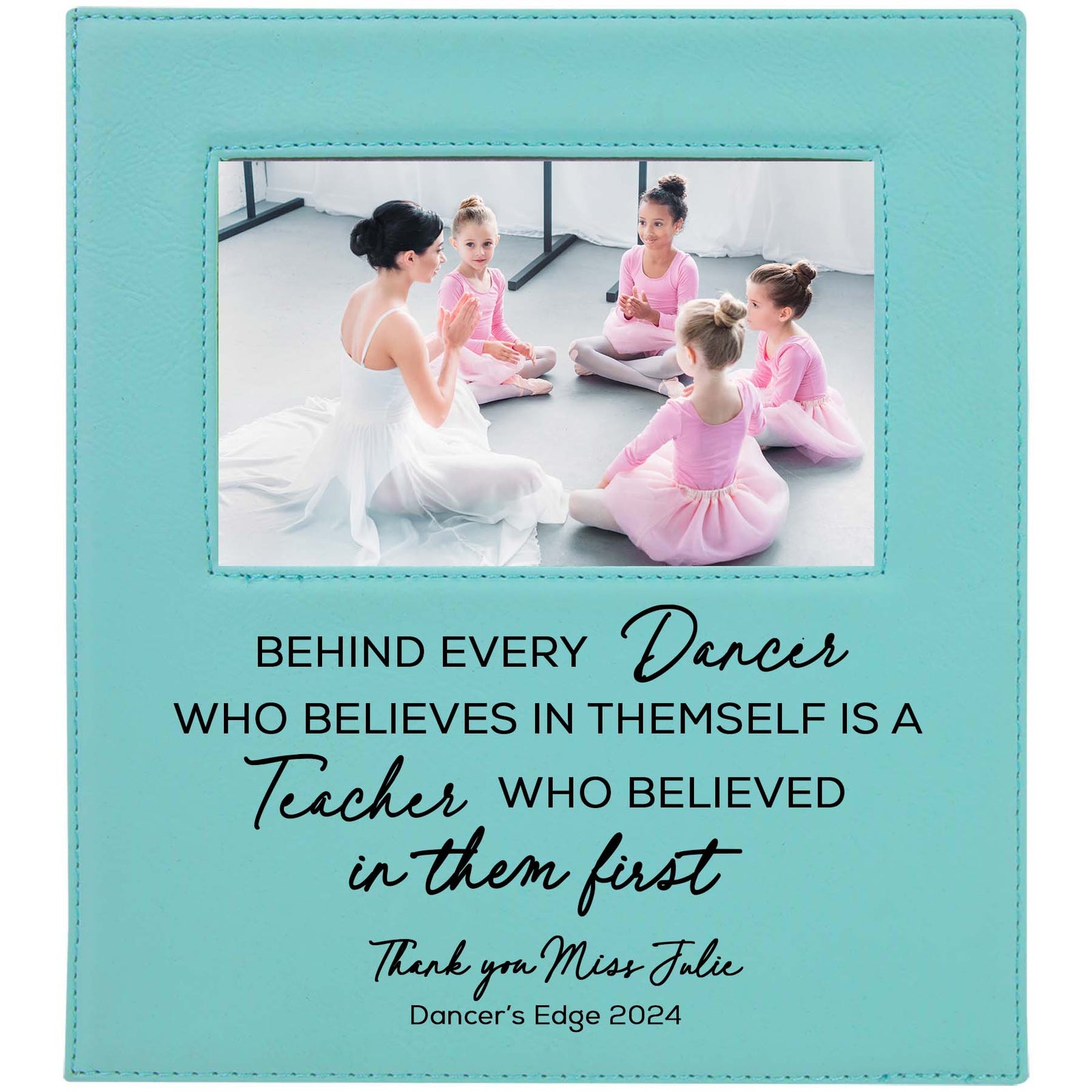 Dance Teacher Personalized Engraved Teal Picture Frame by Sunny Box