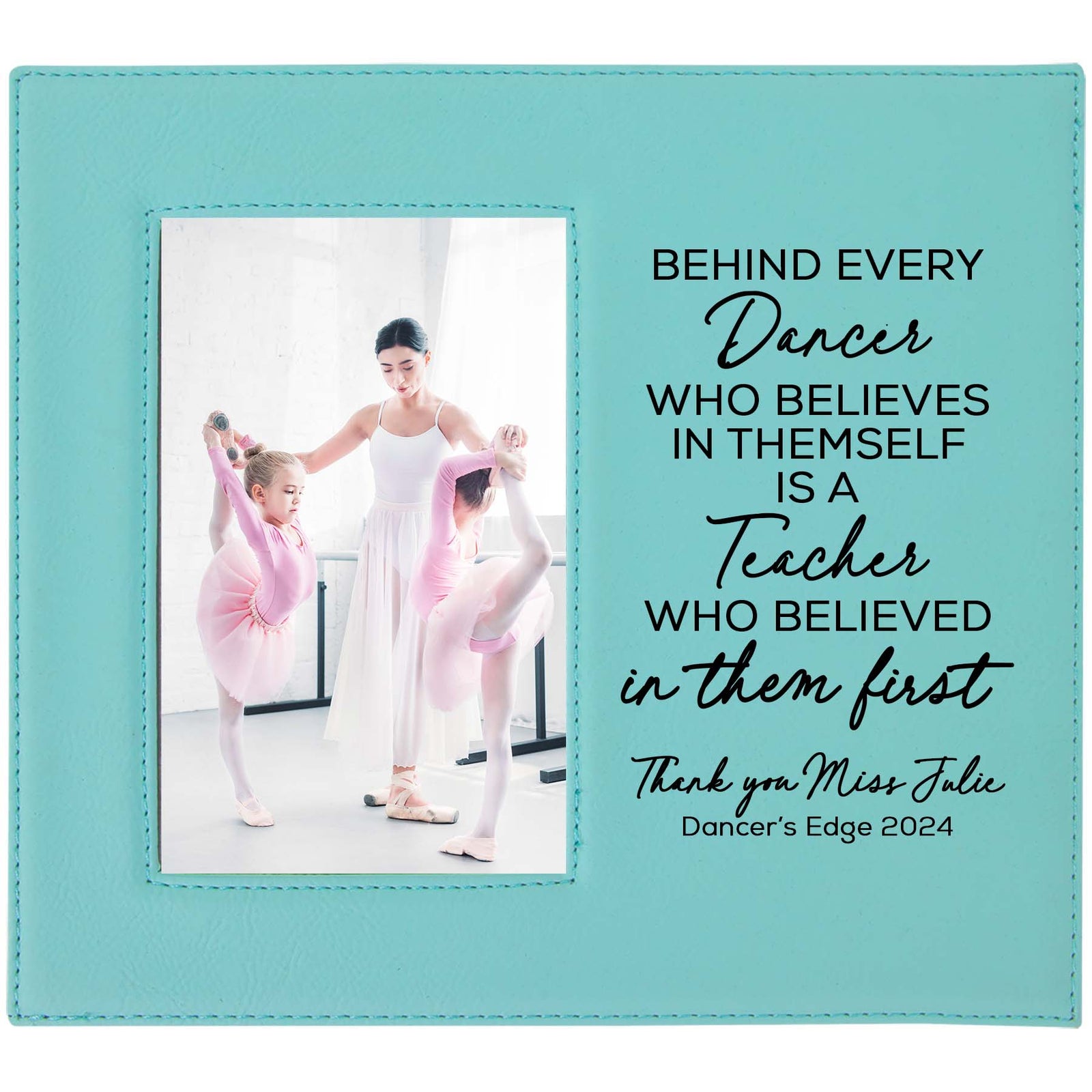 Dance Teacher Personalized Engraved Teal Picture Frame by Sunny Box