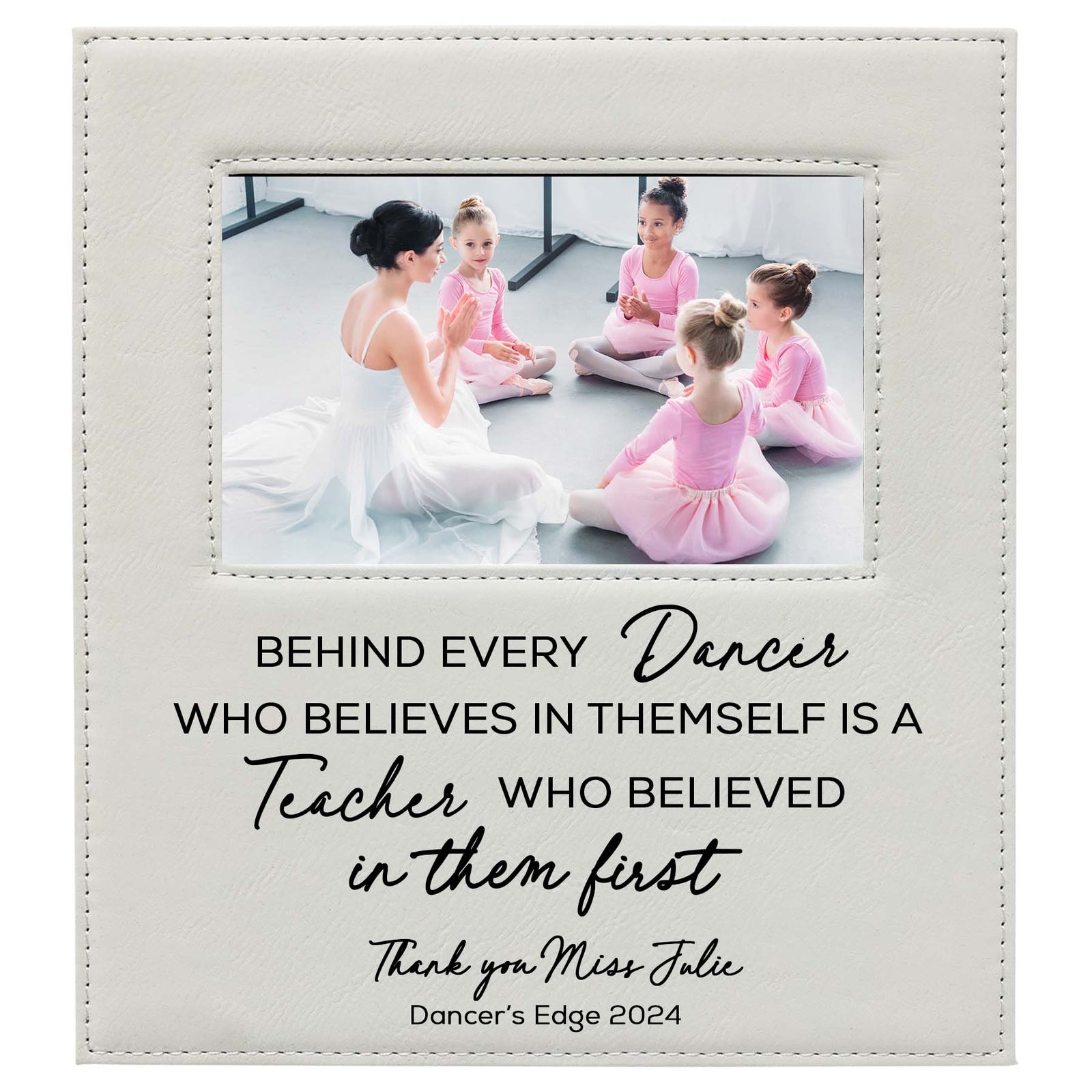 Dance Teacher Personalized Engraved White Picture Frame by Sunny Box