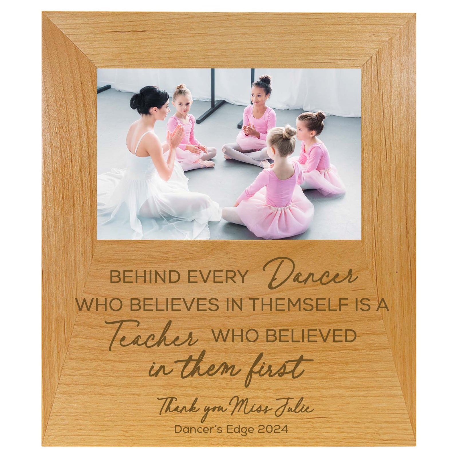 Dance Teacher Personalized Engraved Wood Picture Frame by Sunny Box