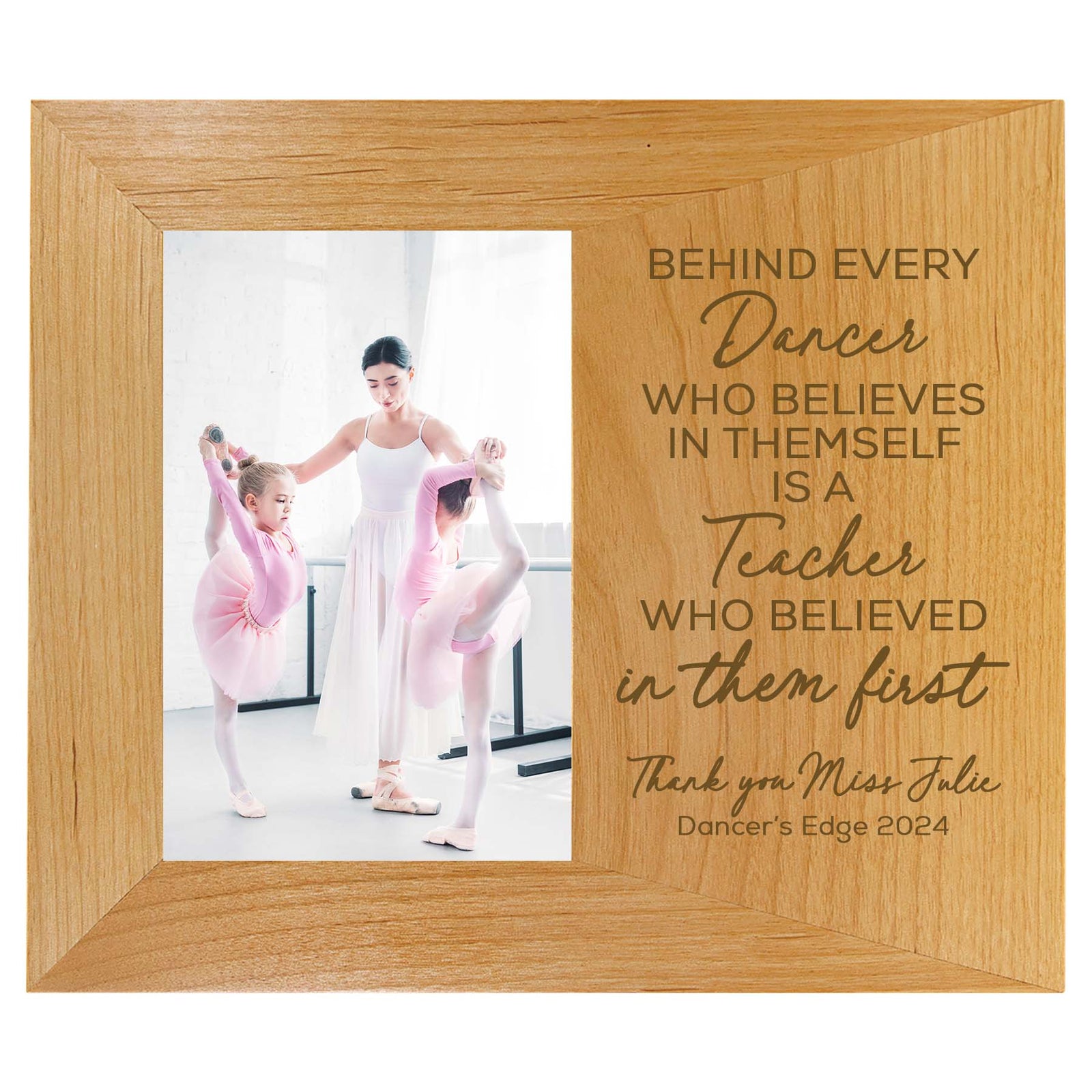 Dance Teacher Personalized Engraved Wood Picture Frame by Sunny Box