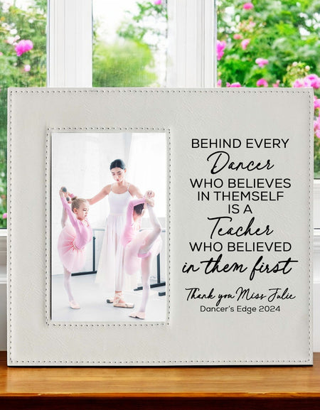 Dance Teacher Personalized Engraved White Picture Frame by Sunny Box