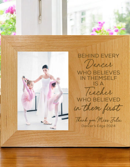 Dance Teacher Personalized Engraved Wood Picture Frame by Sunny Box