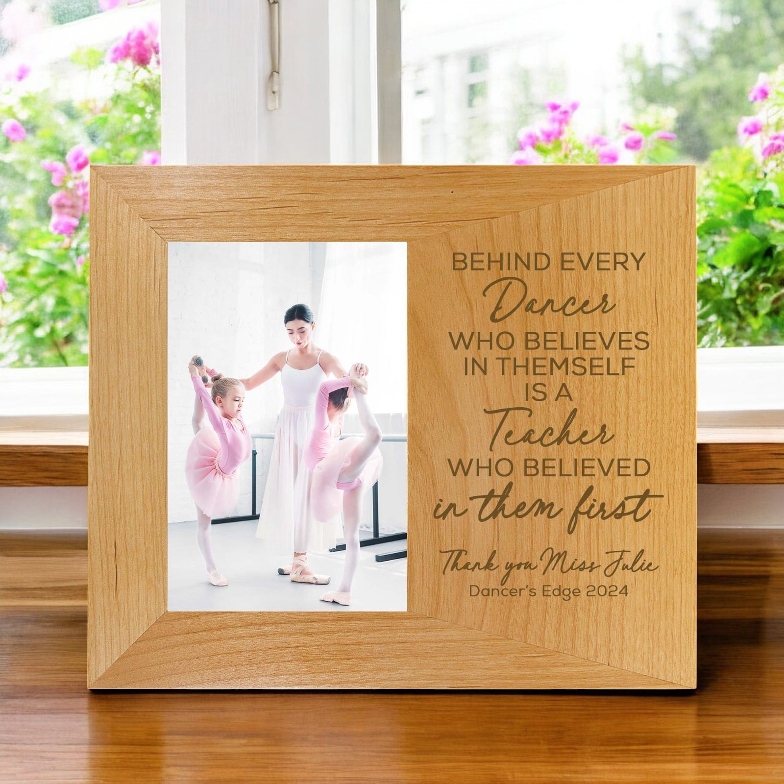 Dance Teacher Personalized Engraved Wood Picture Frame by Sunny Box