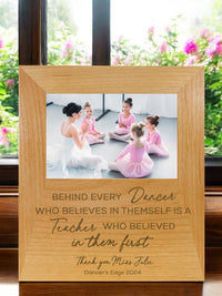 Dance Teacher Personalized Engraved Wood Picture Frame by Sunny Box