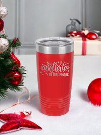 Believe in the Magic Engraved 20oz Red Polar Camel Tumbler by Sunny Box