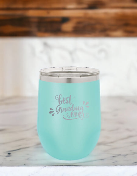 Best Grandma Ever - Engraved 12oz Teal Wine Tumbler Polar Camel Tumbler - Sunny Box