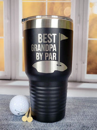 Best Grandpa by Par Engraved 30oz Black Tumbler by Sunny Box