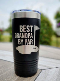 Best Grandpa by Par Engraved 20oz Black Tumbler by Sunny Box