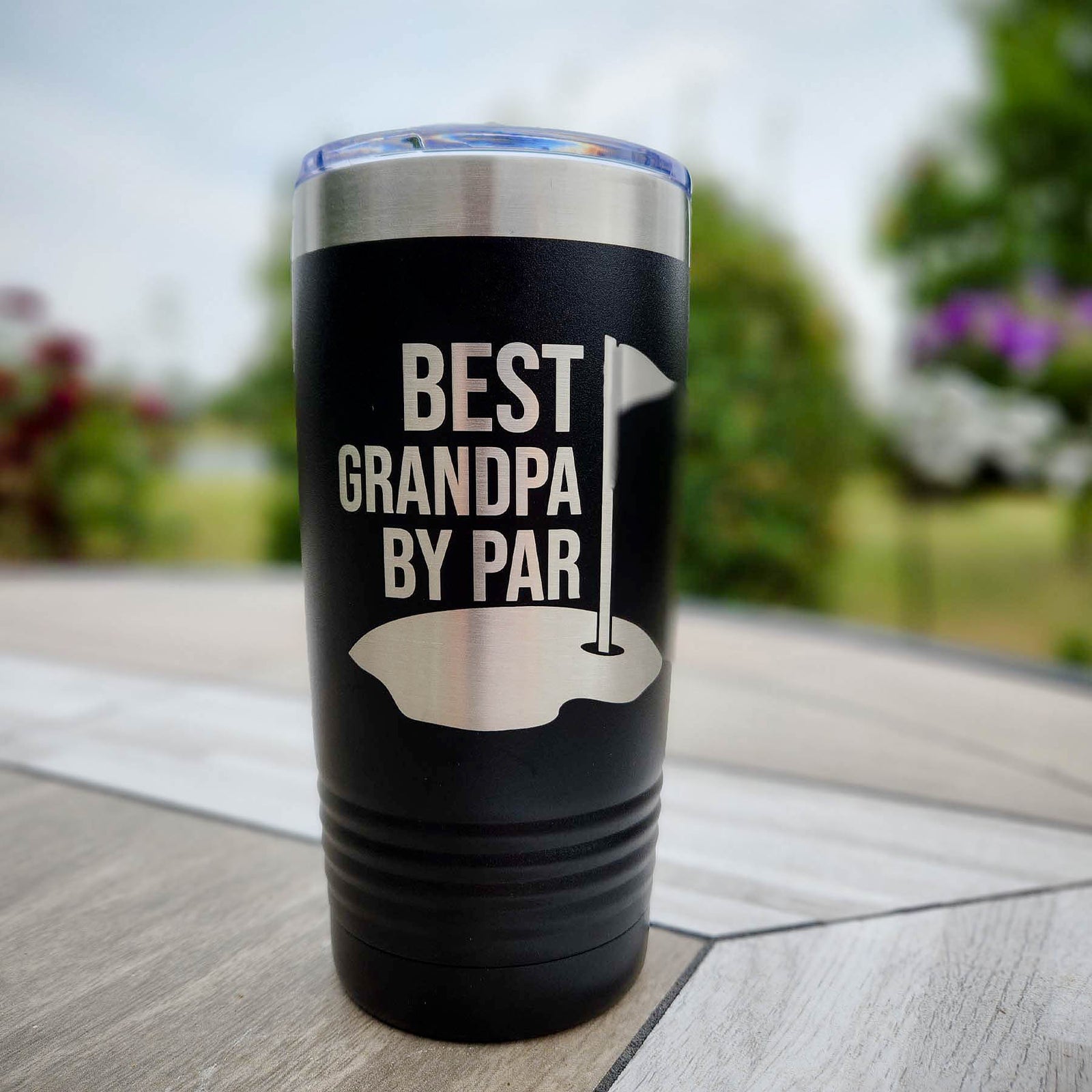 Best Grandpa by Par Engraved 20oz Black Tumbler by Sunny Box