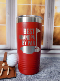 Best Grandpa by Par Engraved 20oz Red Tumbler by Sunny Box