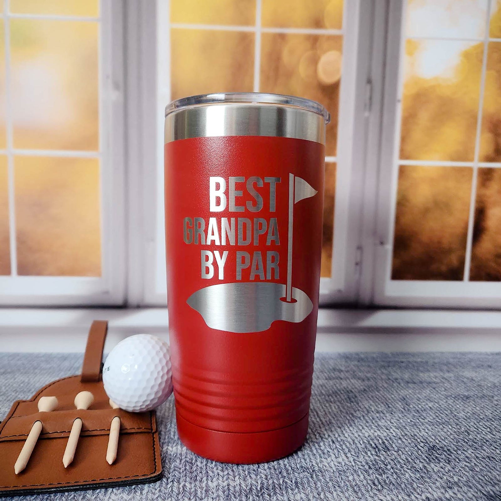 Best Grandpa by Par Engraved 20oz Red Tumbler by Sunny Box