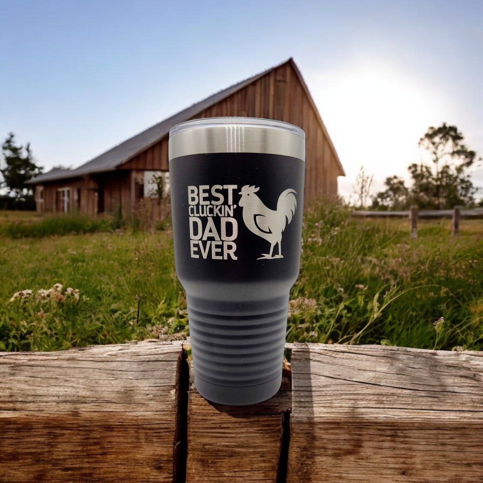 Best Cluckin' Dad Ever - Engraved Polar Camel Tumbler
