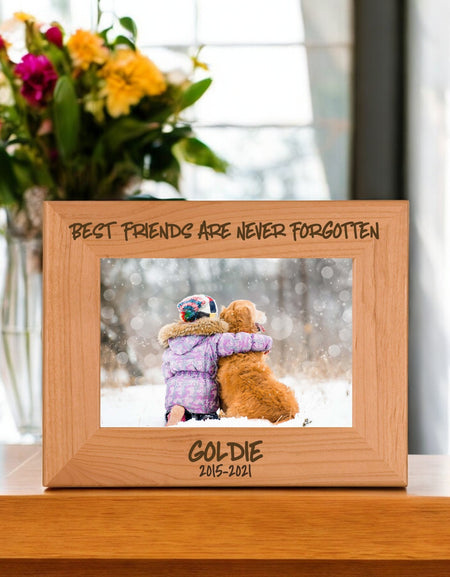 Best Friends Are Never Forgotten - Pet Memorial Wood Picture Frame