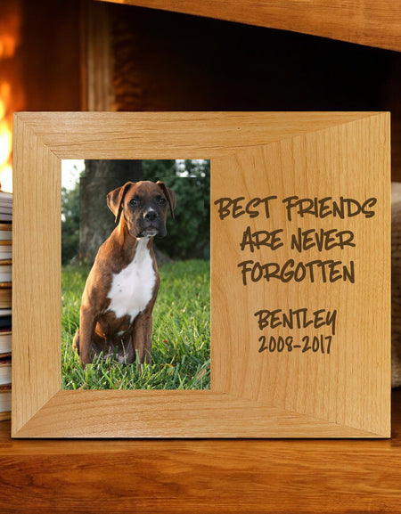 Best Friends Are Never Forgotten - Pet Memorial Personalized Wood Frame by Sunny Box