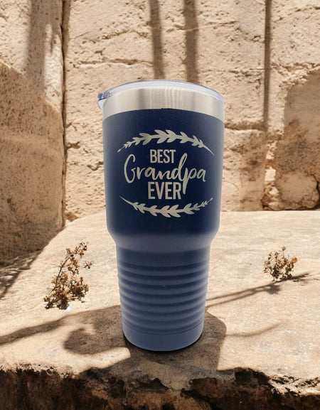 Best Grandpa Ever - Engraved Polar Camel 30oz Navy Tumbler by Sunny Box