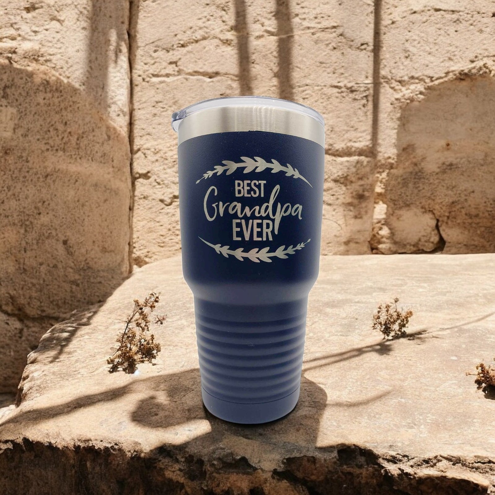 Best Grandpa Ever - Engraved Polar Camel 30oz Navy Tumbler by Sunny Box