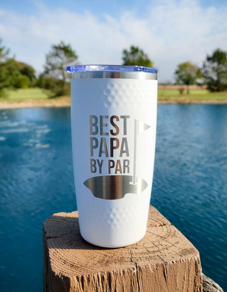 Best Papa By Par - Engraved Dimple Tumbler